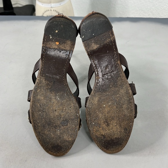 Miu Miu Flat Caged Studded Leather Gladiator Sandals - Picture 9 of 10